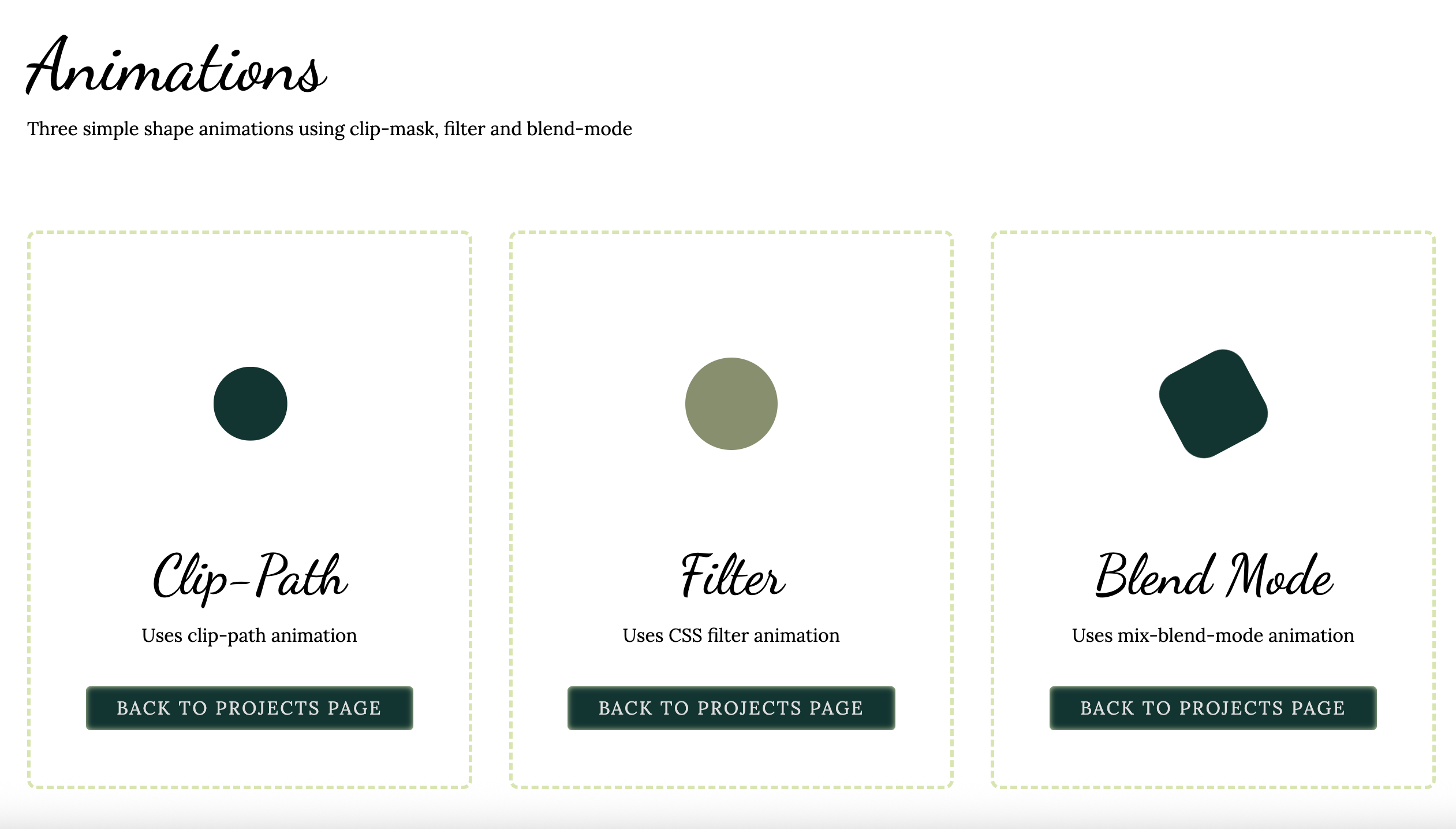 Preview of shape animations project